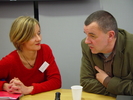 Dr Daniela Berghahn in discussion with Ralph Schwingel